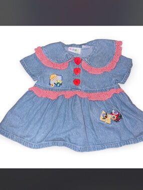 Miniwear 3-6 Months Denim Baby Dress 100% cotton